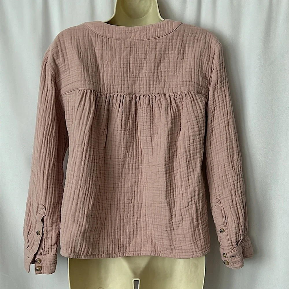 Madewell Comfy Dusty Rose Pink Long Sleeve Shirt Top **Size S**🌸🌸 - Picture 2 of 4